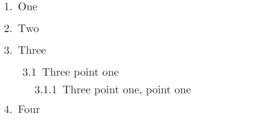 Nested numbered list