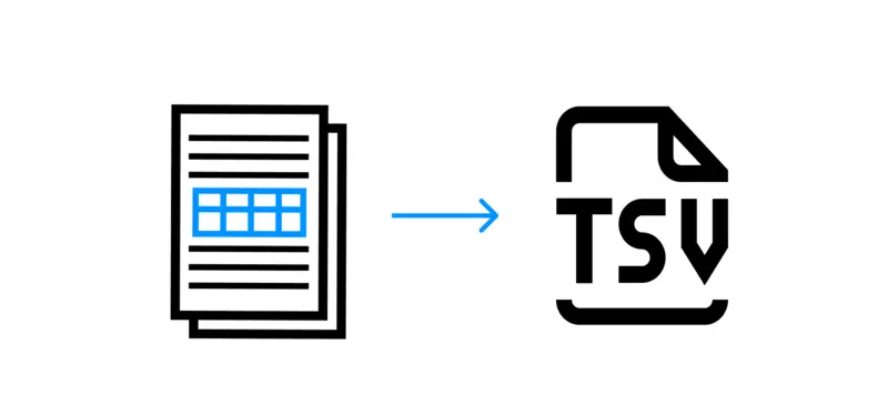 A diagram showing table to TSV conversion