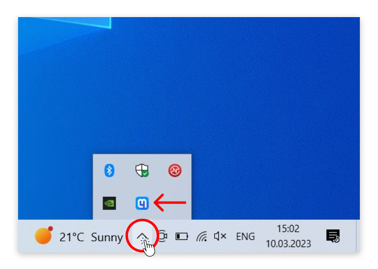 Expanded system tray