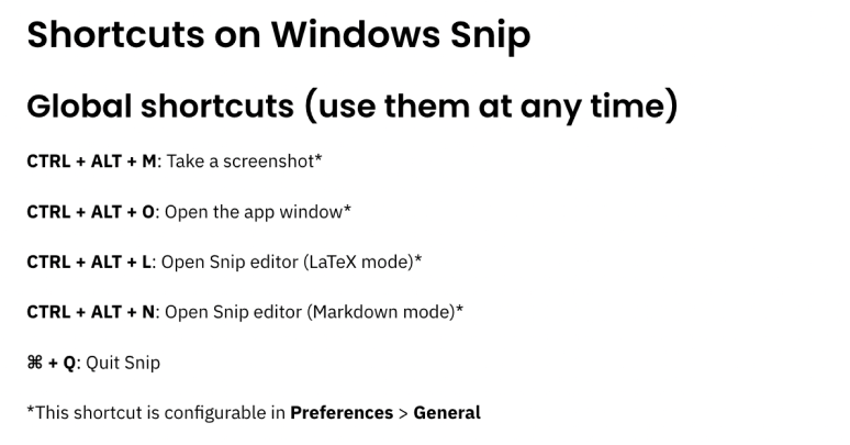 Shortcuts